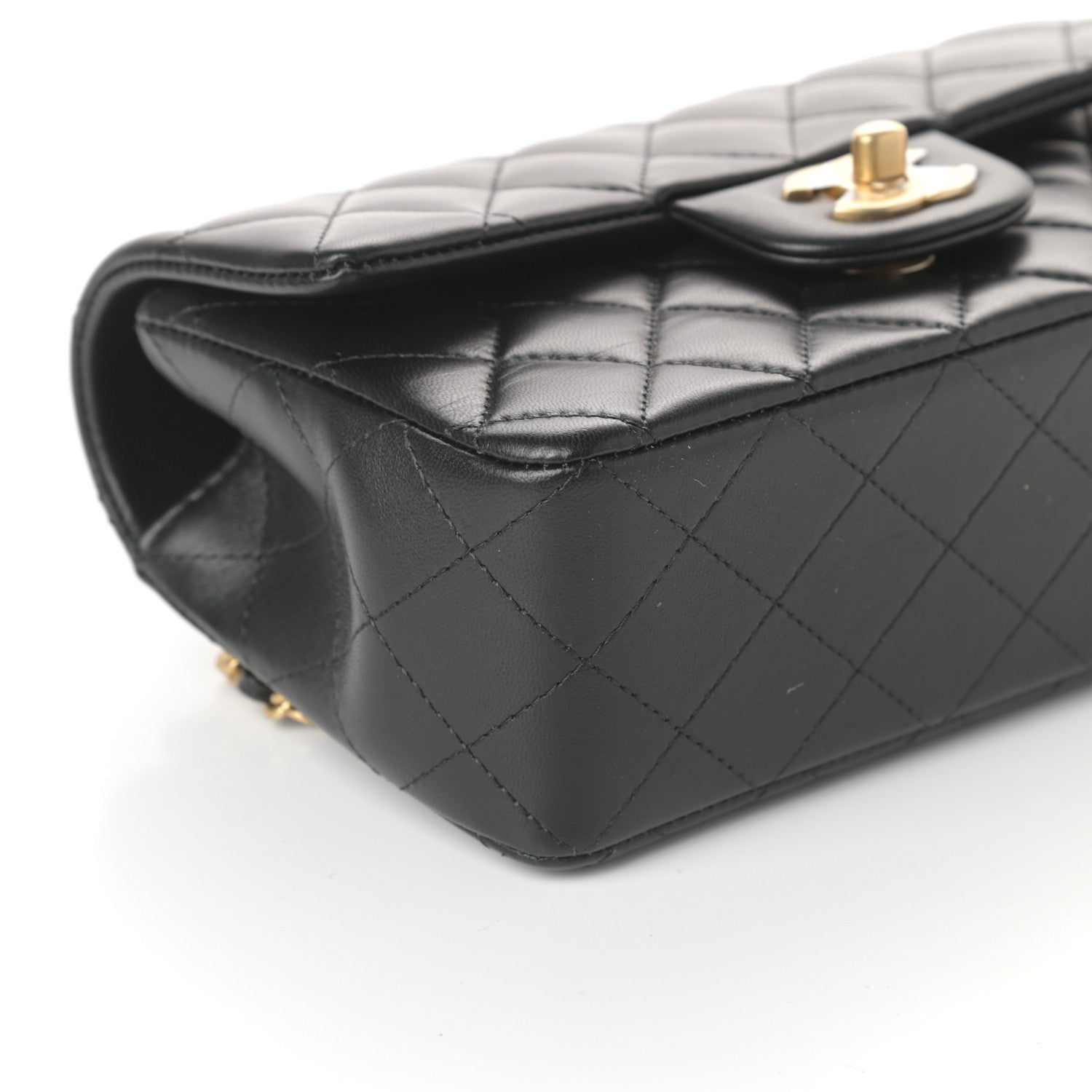 Chanel Lambskin Quilted Mini Top Handle Rectangular Flap Black 8 of 9