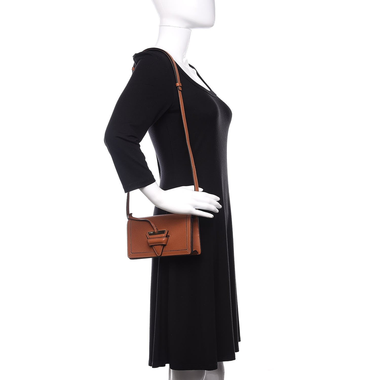 Loewe Grained Calfskin Mini Barcelona Shoulder Bag Tan 2 of 9