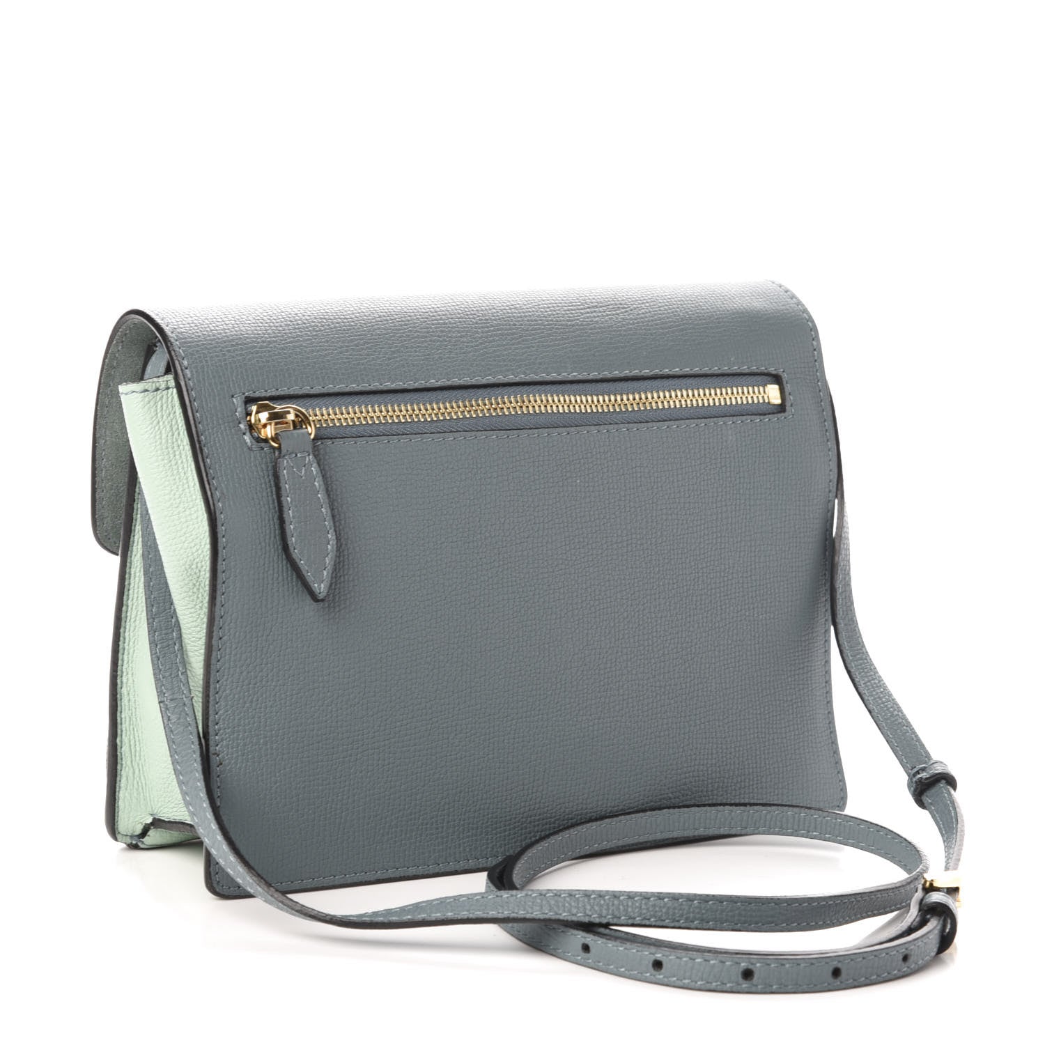 Burberry Grainy Calfskin House Check Small Macken Crossbody Bag Celadon Blue 3 of 11