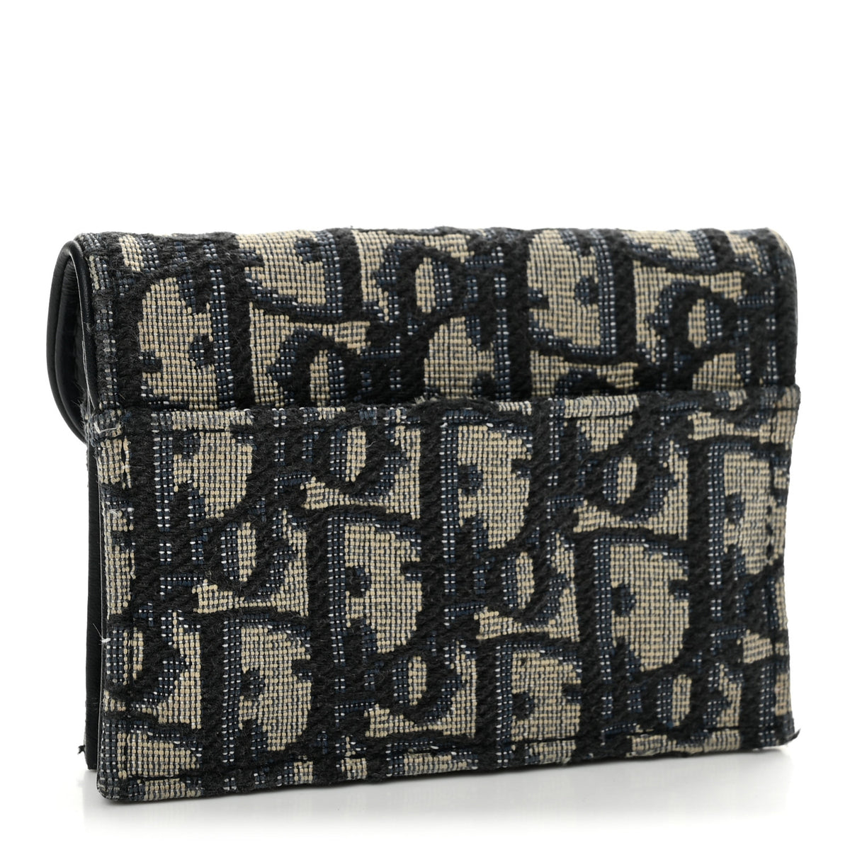 Christian Dior Oblique Saddle Card Holder Blue 3 of 10