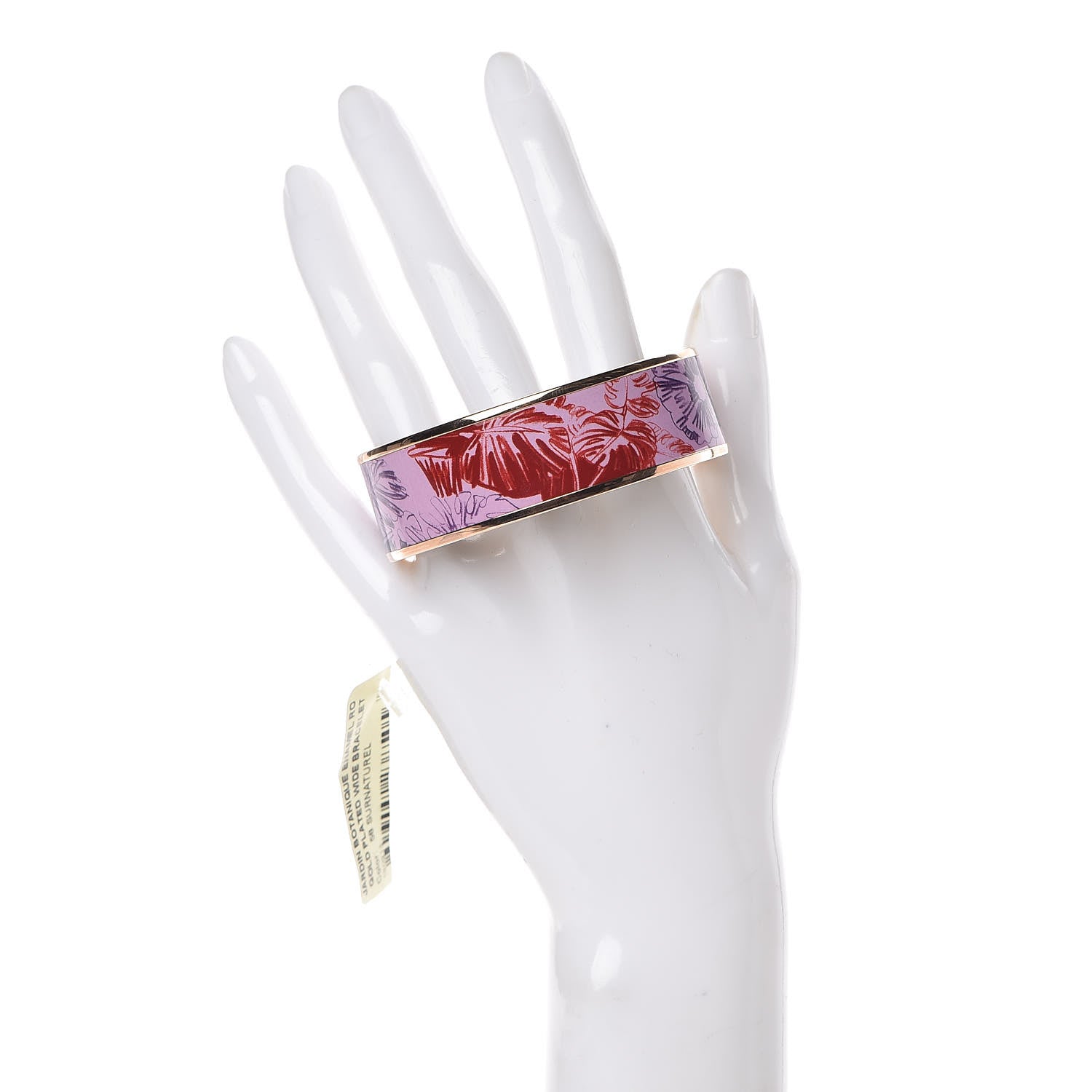 Hermes Enamel Wide Printed Jardin Botanique Bracelet 65 Surnaturel 2 of 5