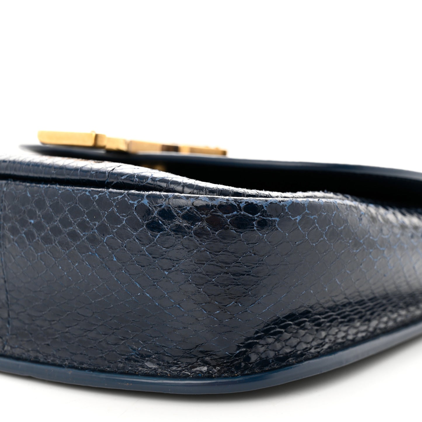 Snakeskin Small Kaia Satchel Navy