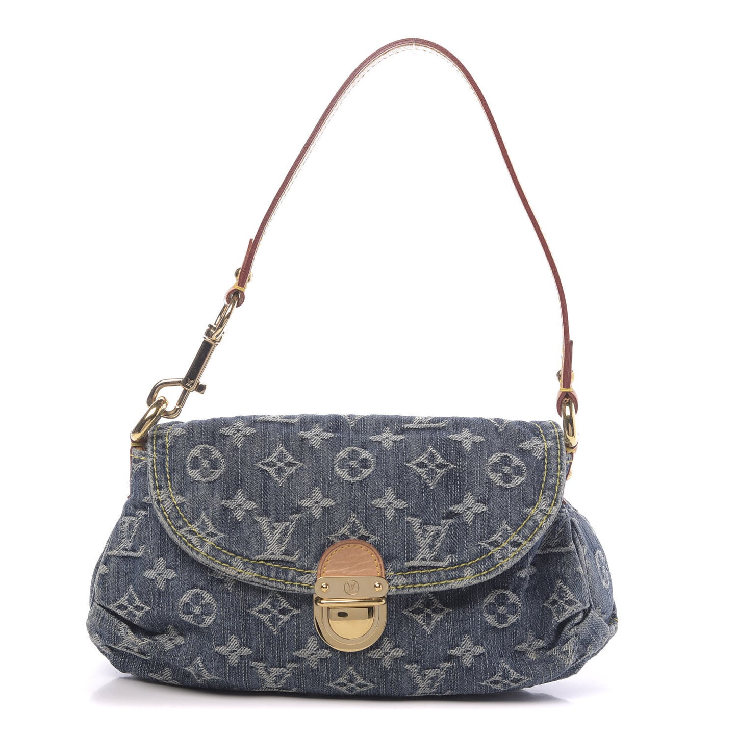 Monogram Denim Mini Pleaty Blue