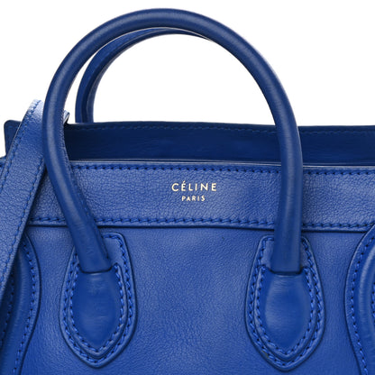 Celine Smooth Calfskin Nano Luggage Royal Blue 7 of 9