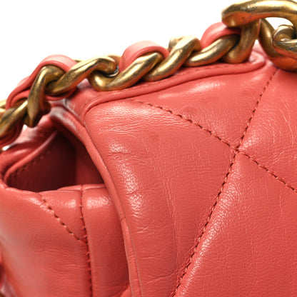 Chanel Lambskin Quilted Large Chanel 19 Flap Coral 12 of 12