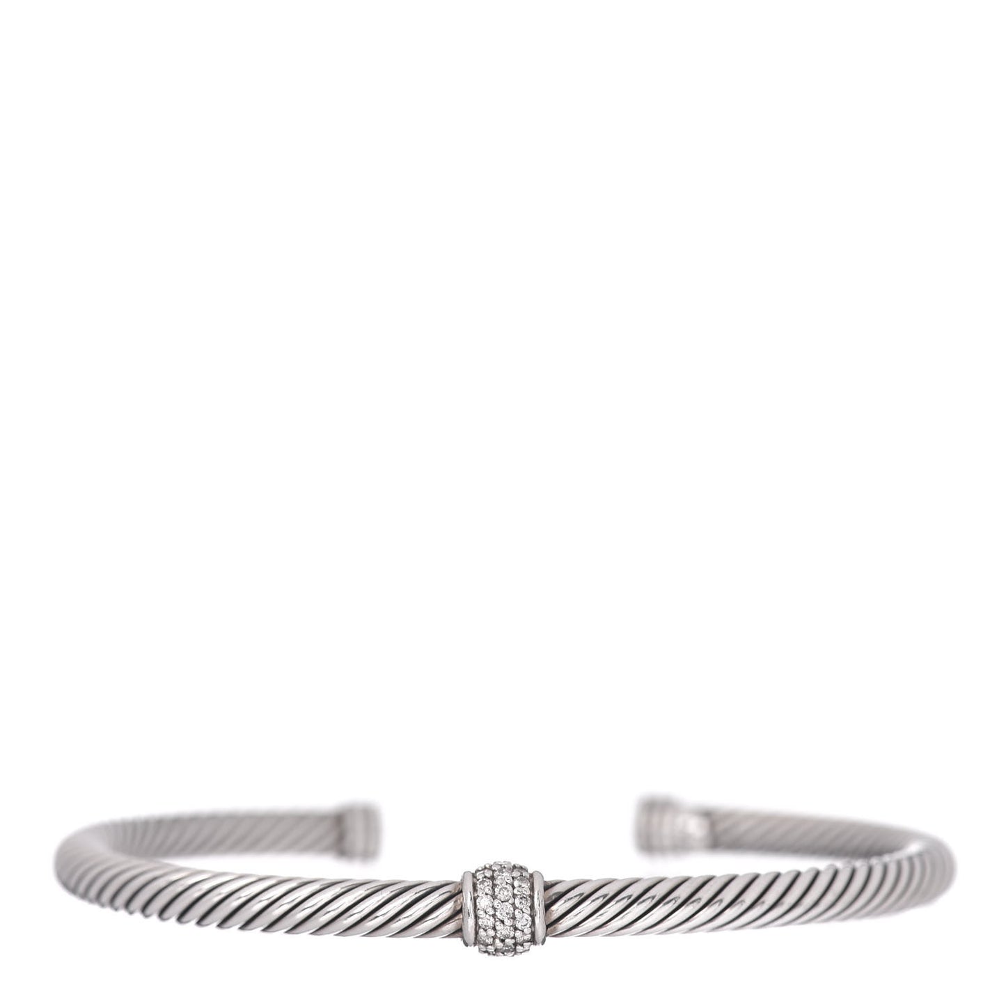 Sterling Silver Diamond 4mm Cable Classics Single Station Bracelet