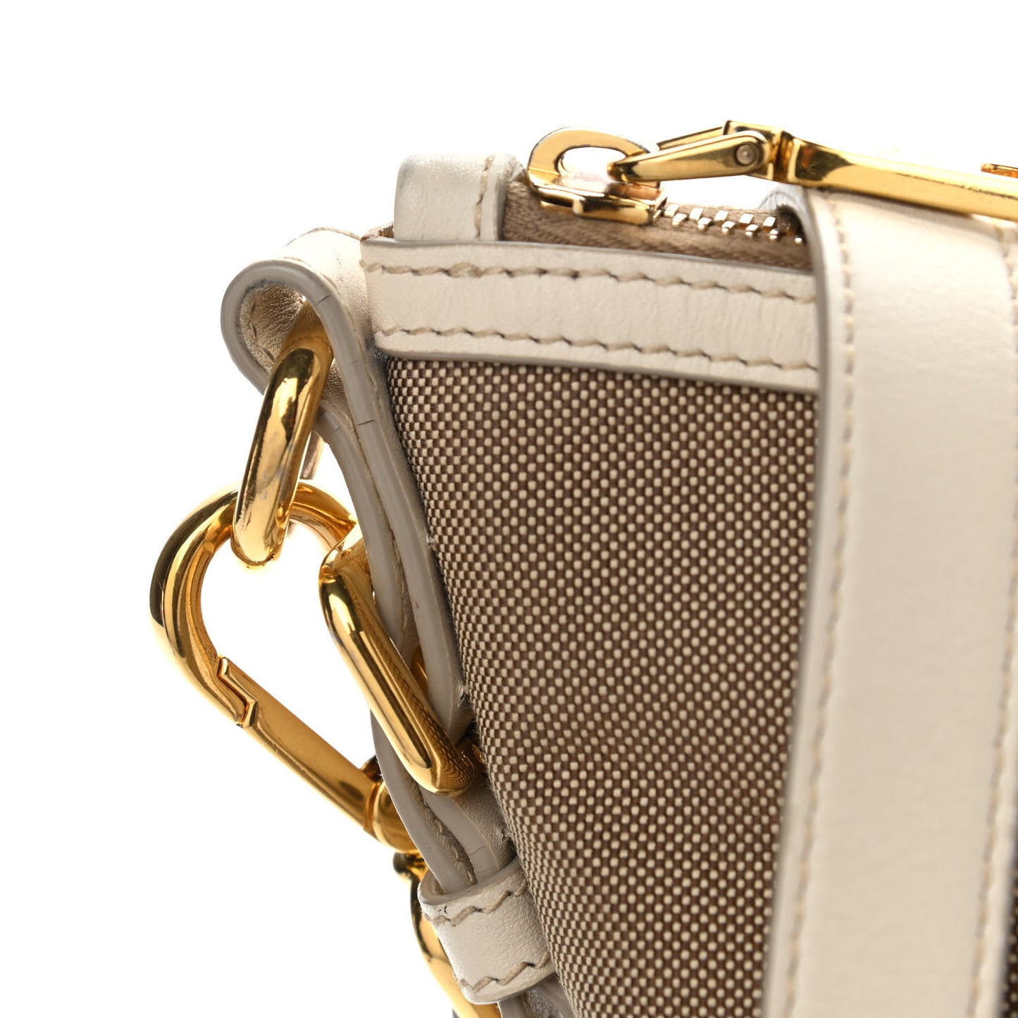 Jacquard Logo Small Flat Messenger Bag White