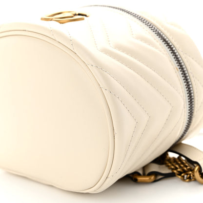 Gucci Calfskin Matelasse Mini GG Marmont Round Backpack White 9 of 9