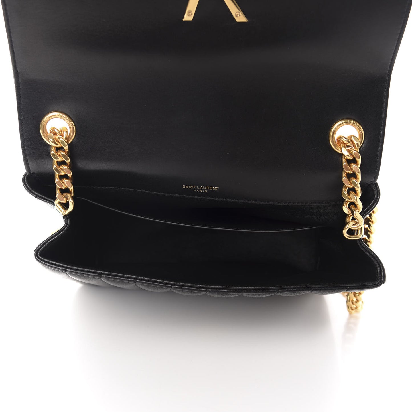 Lambskin Matelasse Monogram Large Vicky Chain Bag Black