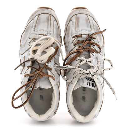 Miu Miu X NEW BALANCE Bleached Calfskin 530 SL Sneakers 39 White 2 of 11