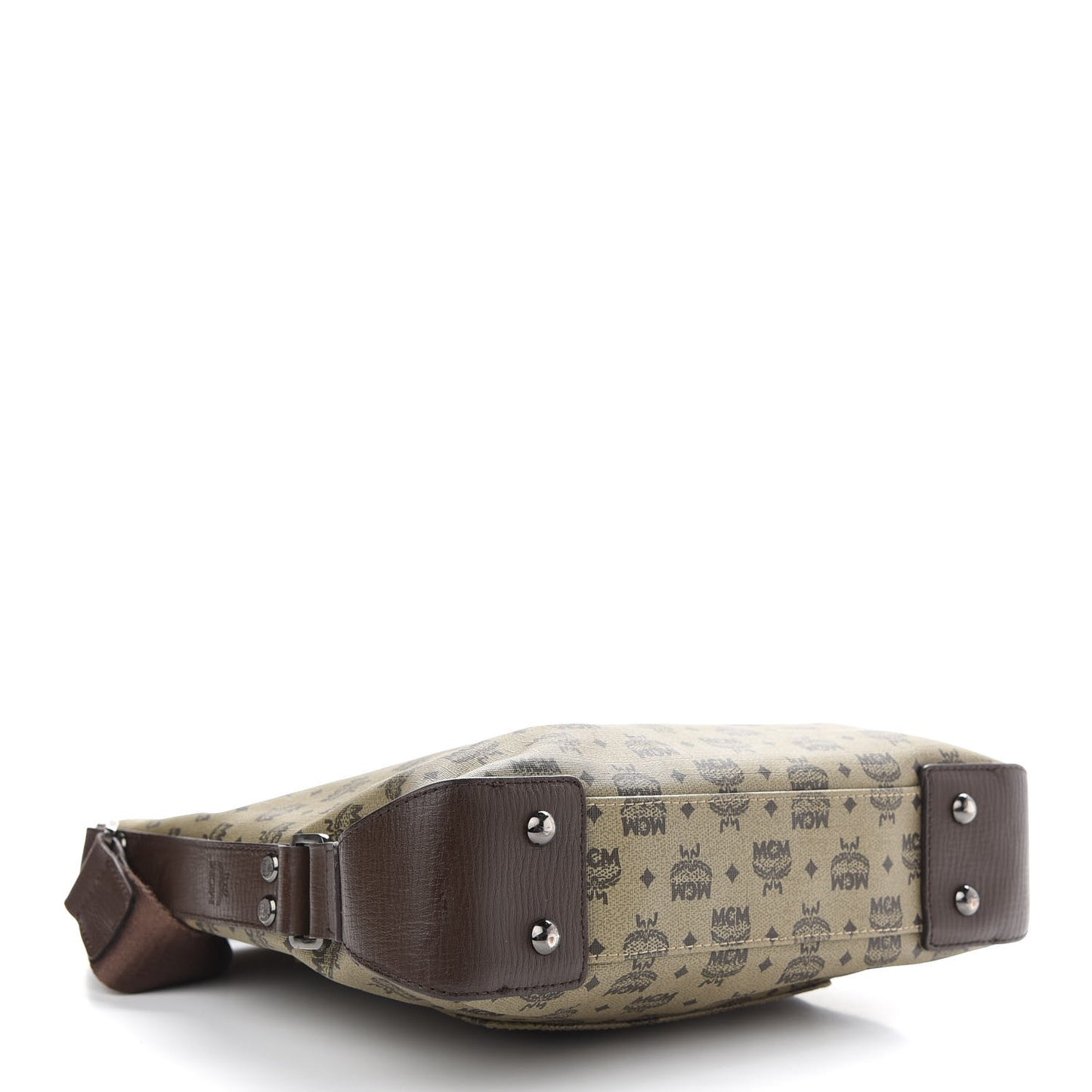 Coated Canvas Messenger Bag Beige