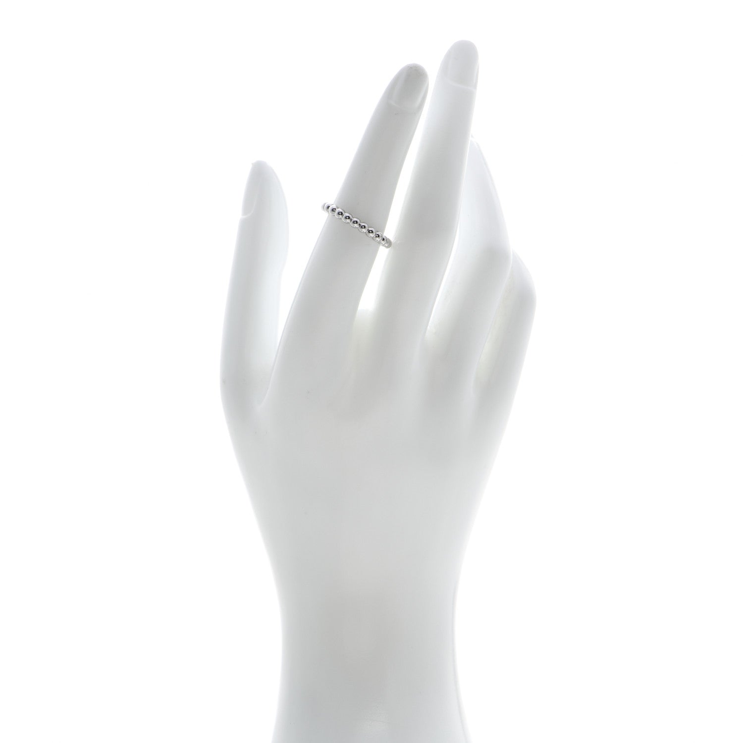 Van Cleef & Arpels 18K White Gold Medium Perlee Ring 53 6.5 2 of 4