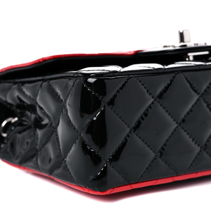 Chanel Patent Calfskin Quilted Bi-Color Mini Rectangular Flap Red Black 7 of 9