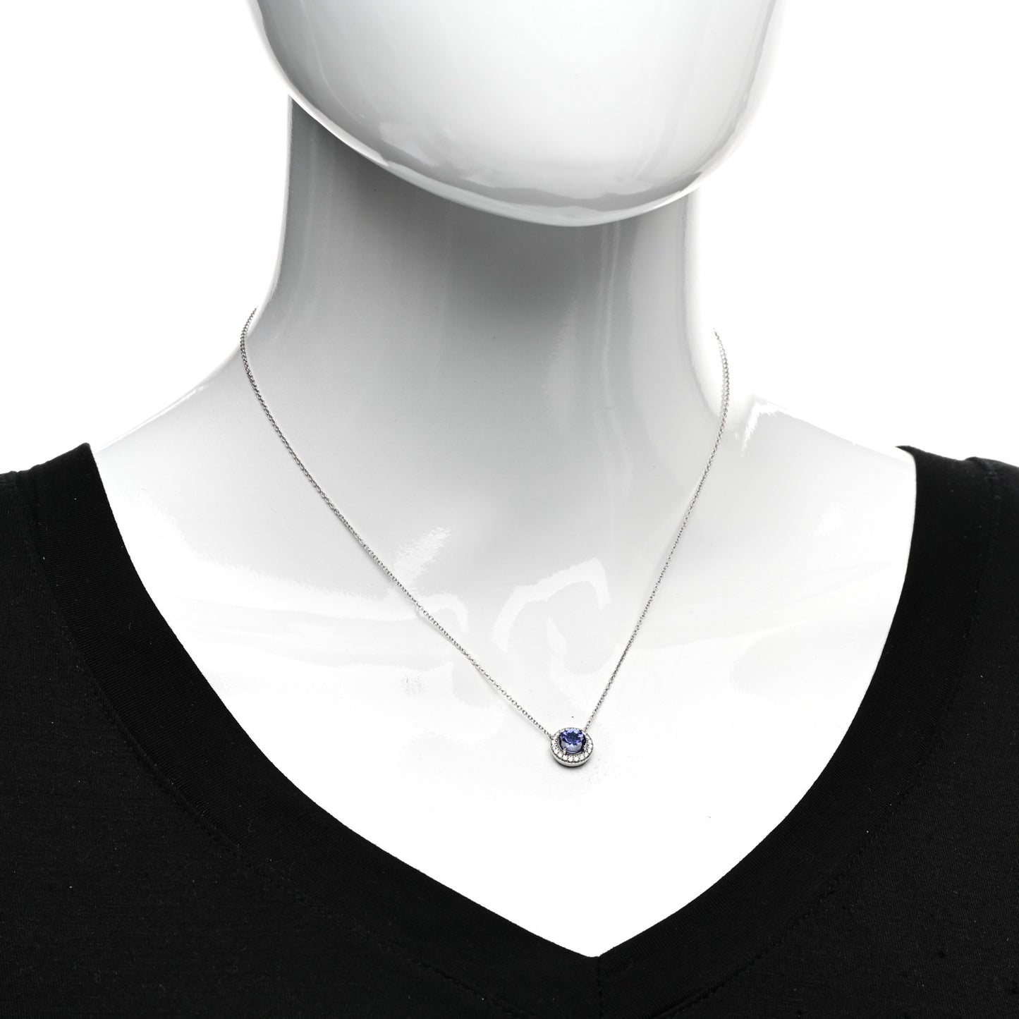 Platinum Diamond Tanzanite Soleste Pendant Necklace