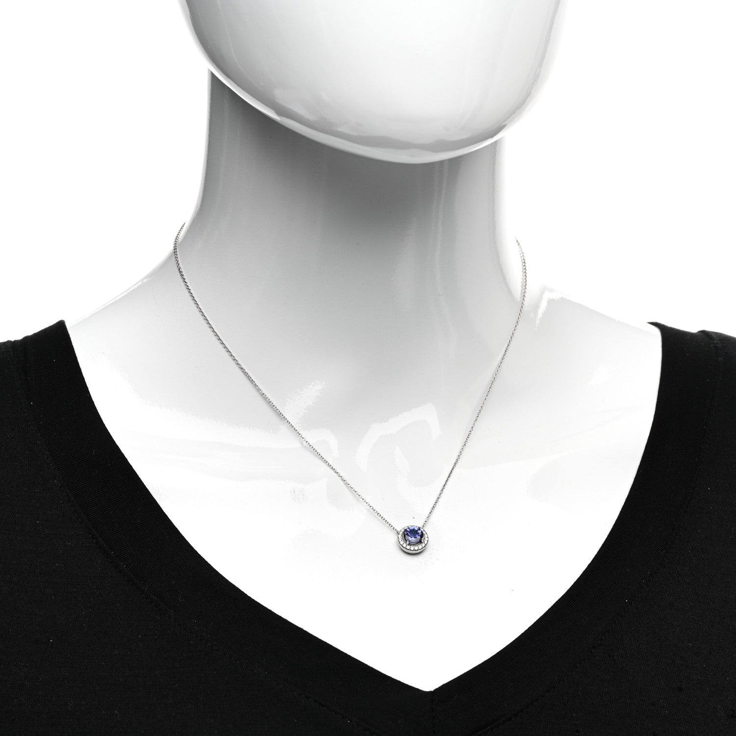 Tiffany Platinum Diamond Tanzanite Soleste Pendant Necklace 2 of 4