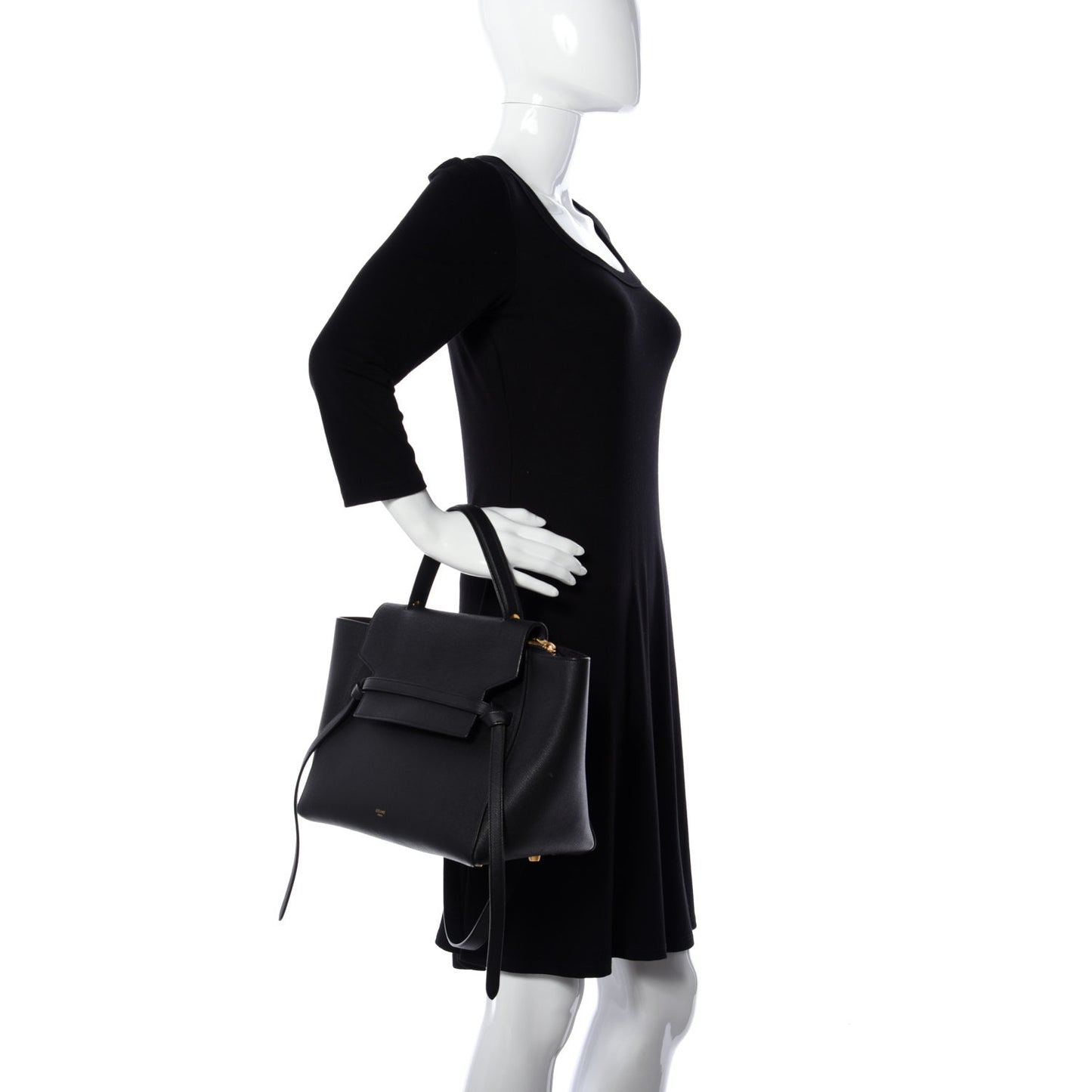 Grained Calfskin Mini Belt Bag Black