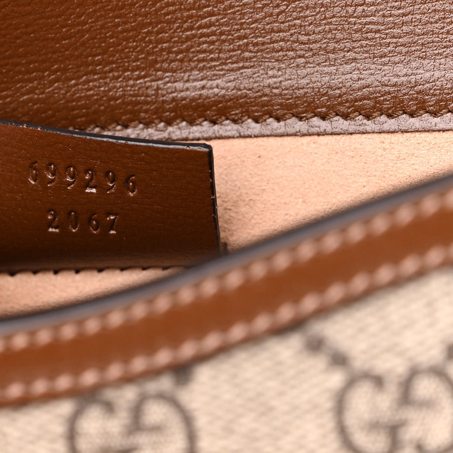 GG Supreme Monogram Mini Horsebit 1955 Shoulder Bag Beige Brown Sugar