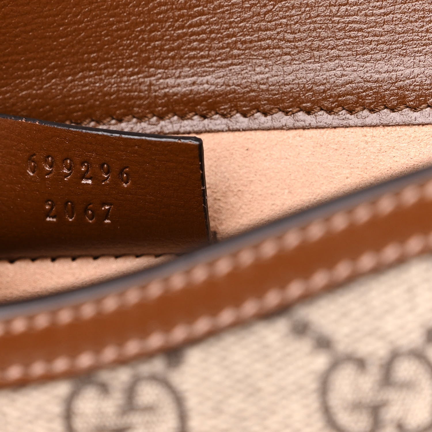 Gucci GG Supreme Monogram Mini Horsebit 1955 Shoulder Bag Beige Brown Sugar 7 of 11