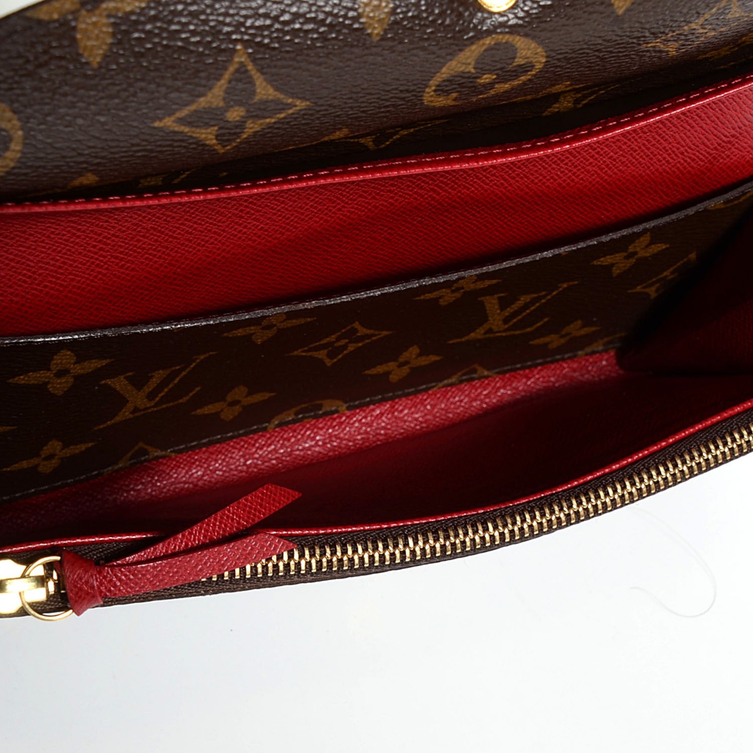 Louis Vuitton Monogram Emilie Wallet Red 5 of 7