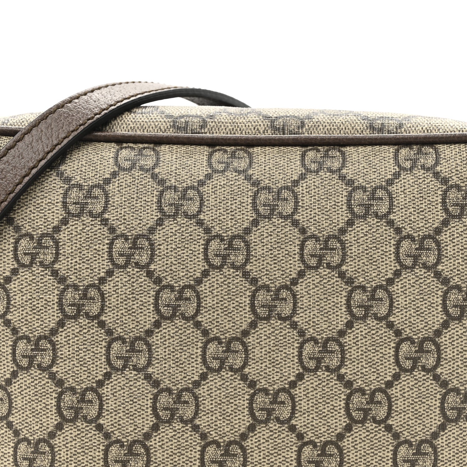 Gucci GG Supreme Monogram Textured Calfskin Square Messenger Bag Beige Ebony New Acero 8 of 11