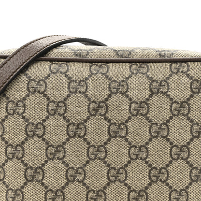 Gucci GG Supreme Monogram Textured Calfskin Square Messenger Bag Beige Ebony New Acero 8 of 11