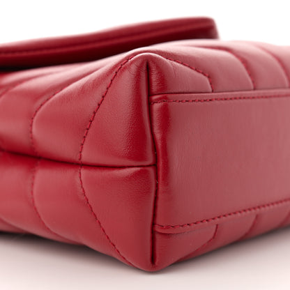 Saint Laurent Calfskin Y Quilted Monogram Toy Loulou Crossbody Bag Rouge Eros 10 of 13
