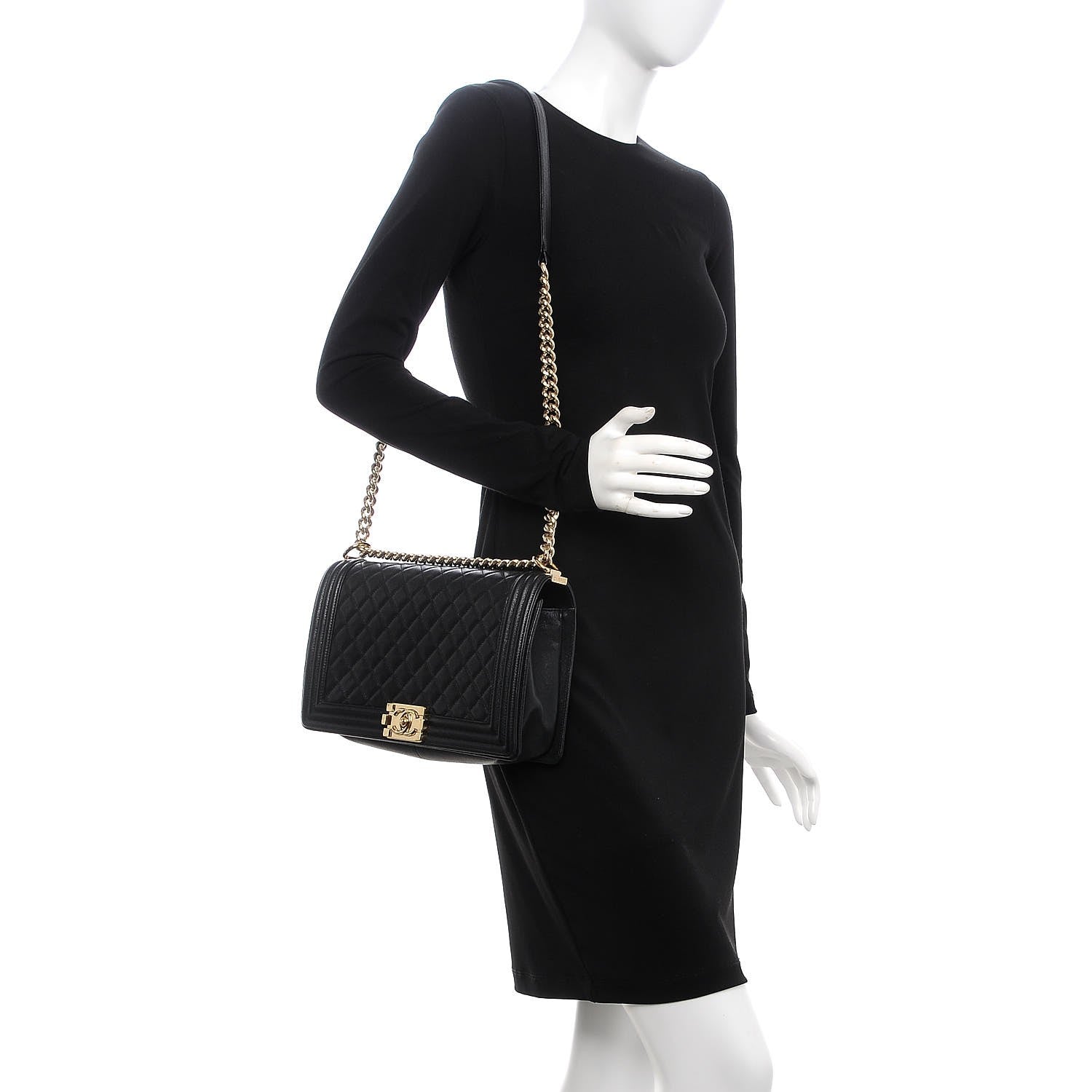 Chanel Caviar Quilted New Medium Boy Flap Black 2 of 10