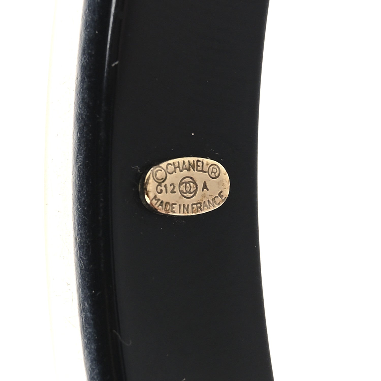 Chanel Resin Pearl CC Bangle Black 4 of 6