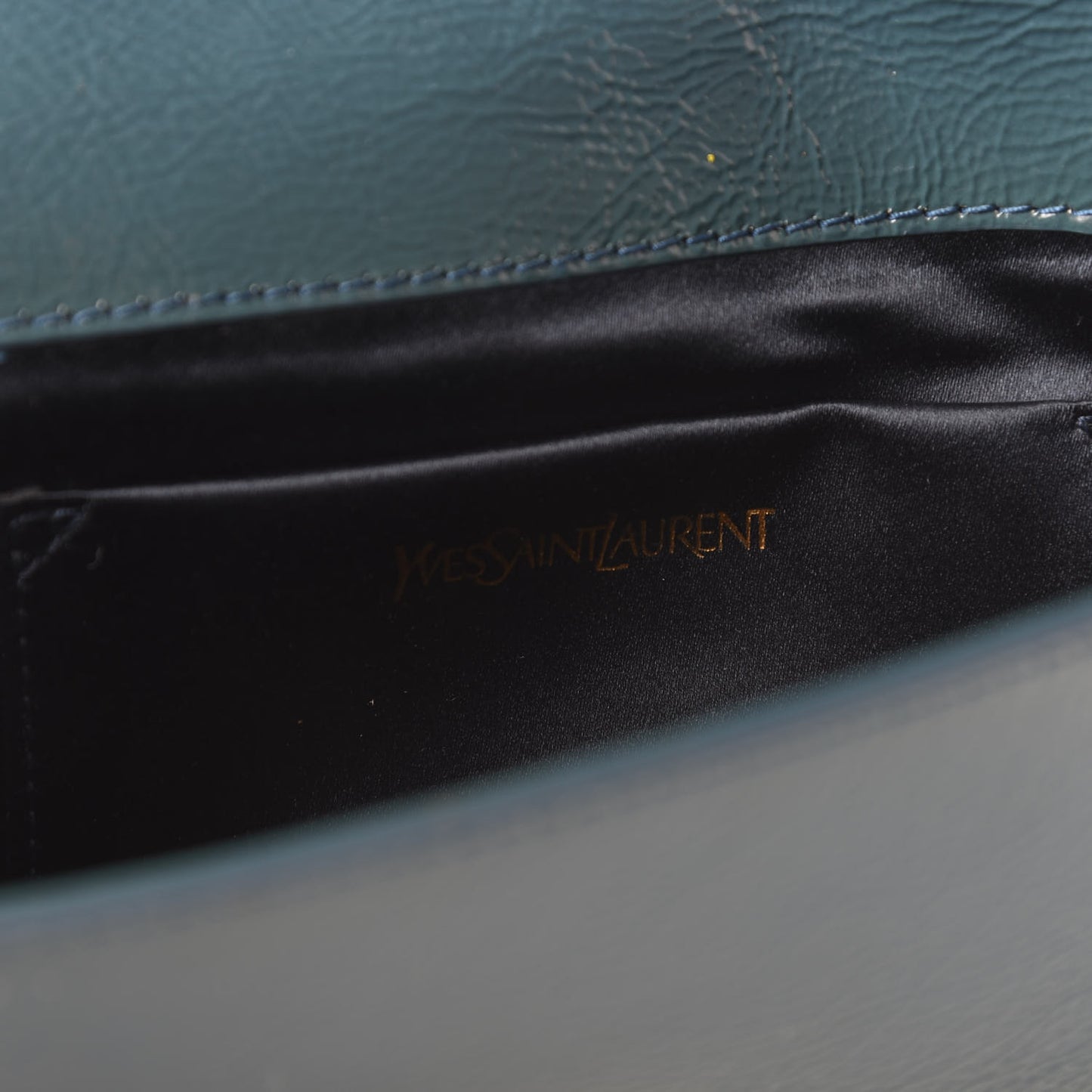 Textured Patent Monogram Small Belle De Jour Clutch Turquoise
