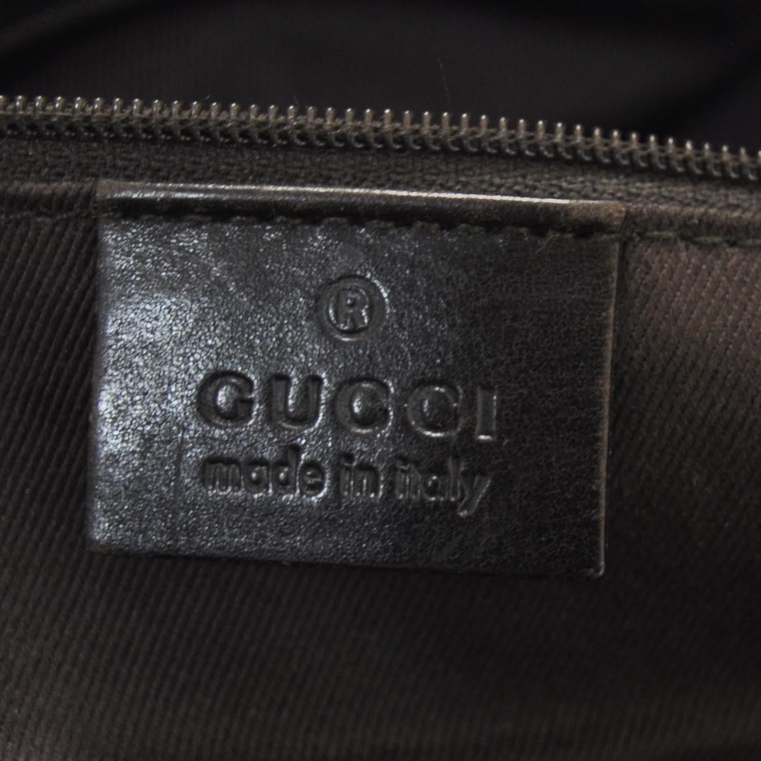 Gucci Denim Monogram Tote Dark Brown 8 of 11
