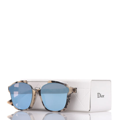 Christian Dior Abstract Square Mirrored Sunglasses Spotted Havana Blue 8 of 8