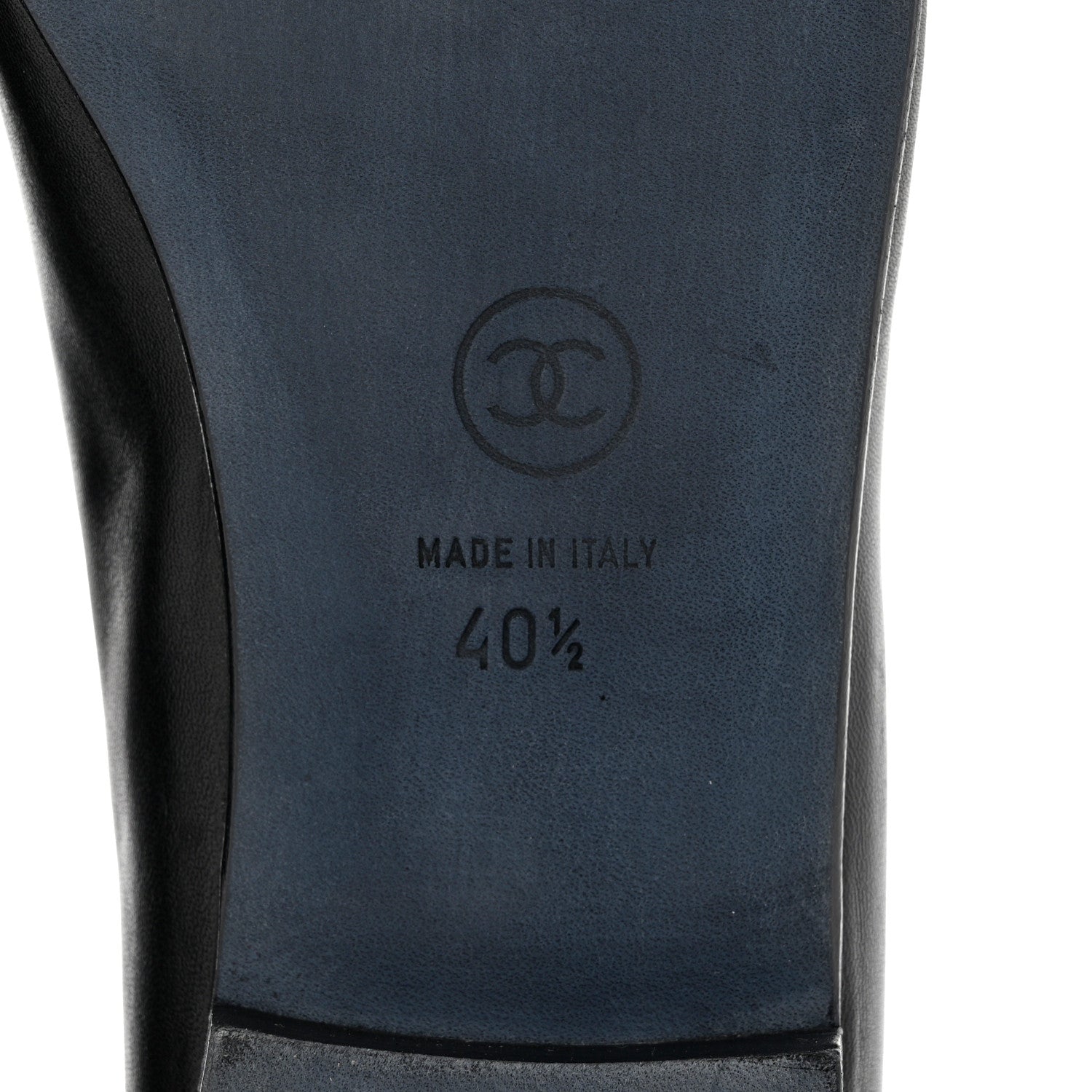 Chanel Lambskin Patent Cap Toe CC Ballerina Flats 40.5 Black 7 of 7