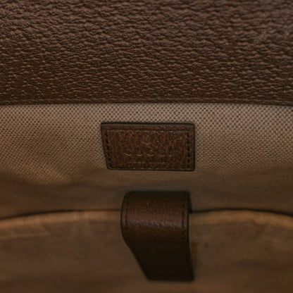 Gucci Monogram Jumbo GG Textured Dollar Calfskin Web Double Buckle Backpack Camel Ebony New Acero 6 of 10