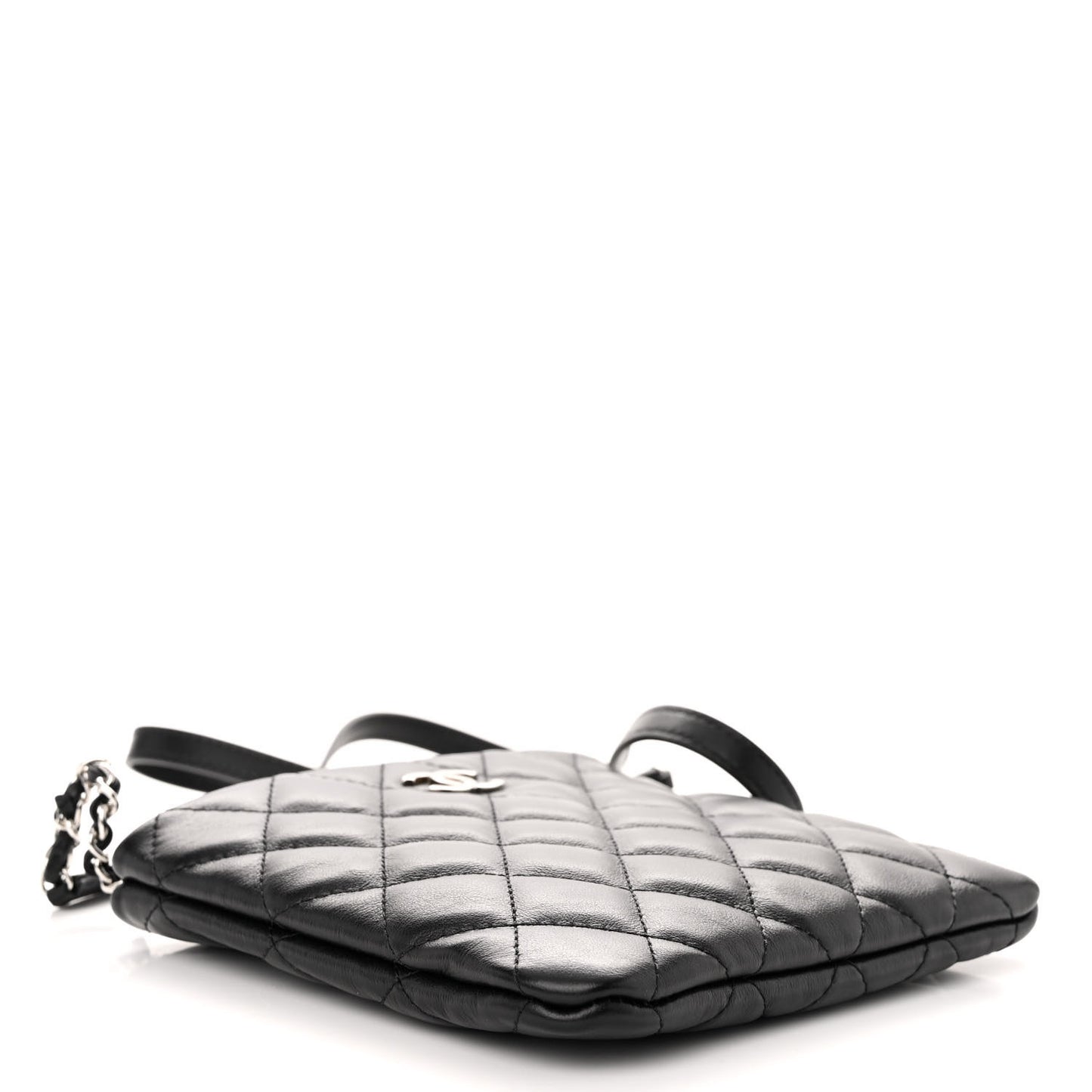 Lambskin Quilted Crossbody Bag Black