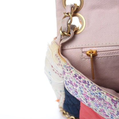 Chanel Fabric Patchwork Medium Flap Bag Pink 12 of 13