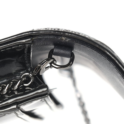 Christian Dior Metallic Patent Micro-Cannage Diorama Wallet on Chain Pouch Onyx Black 8 of 11