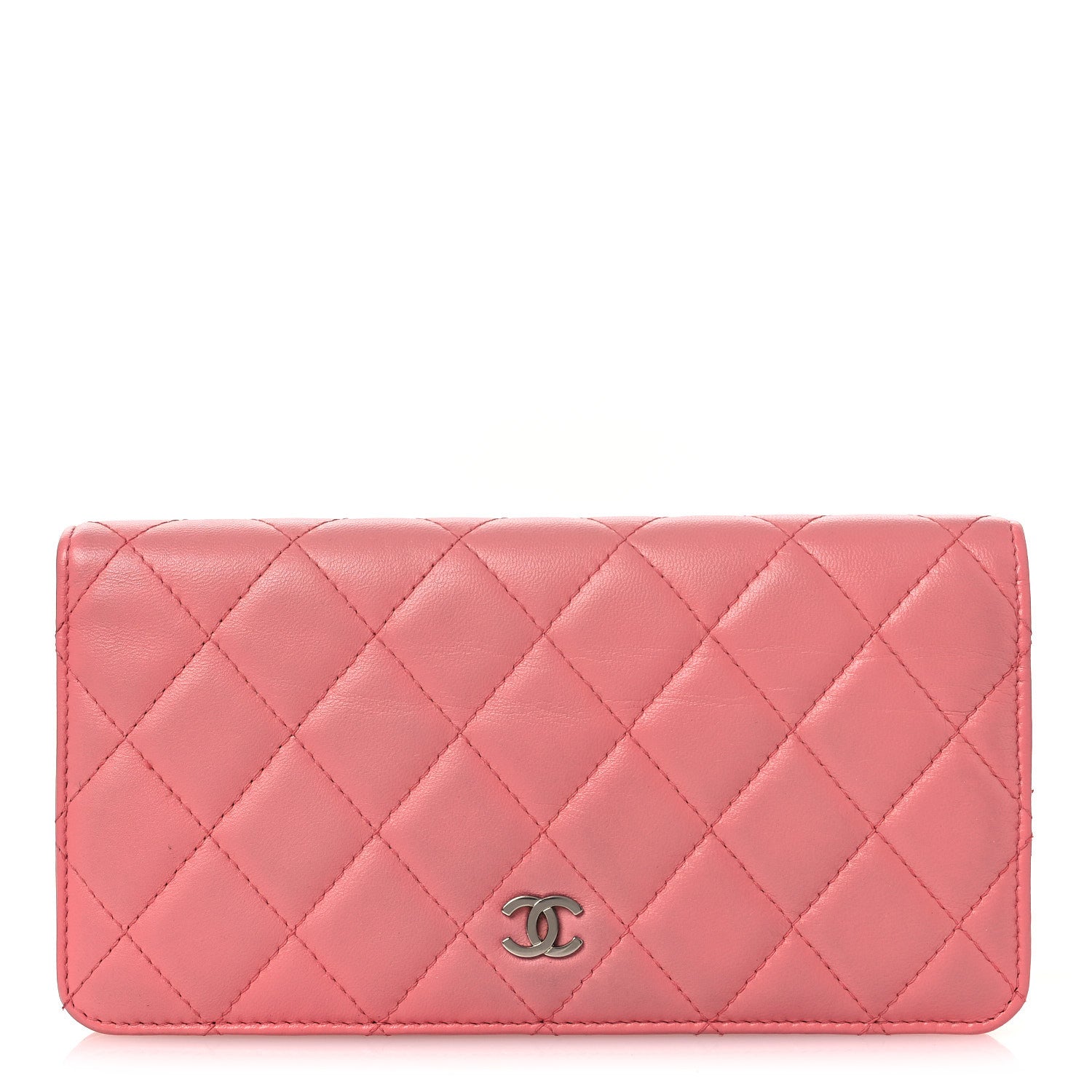 Chanel Lambskin Quilted Yen Wallet Pink 1 of 14