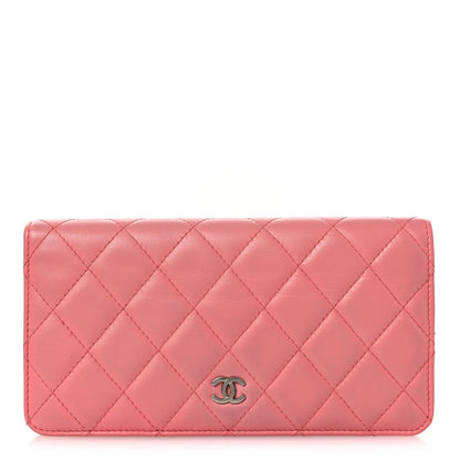 Chanel Lambskin Quilted Yen Wallet Pink 1 of 14
