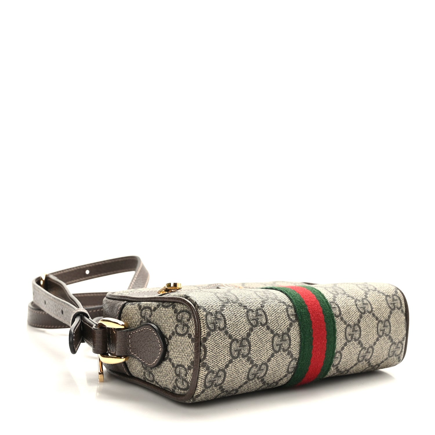 Gucci GG Supreme Monogram Web Mini Ophidia Shoulder Bag Brown 4 of 9
