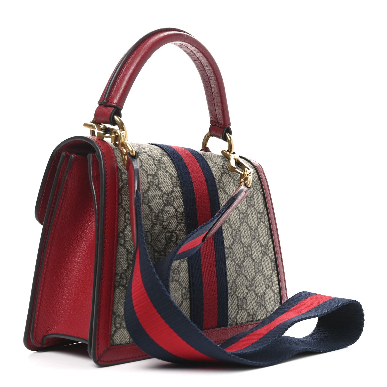 Gucci GG Supreme Monogram Small Queen Margaret Top Handle Bag Red 3 of 11