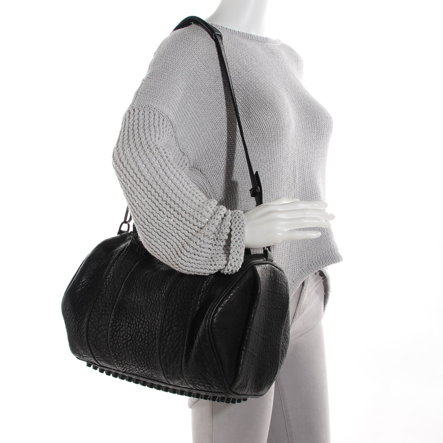 Alexander Wang Pebbled Lambskin Rocco Black Matte Black Hardware 2 of 8