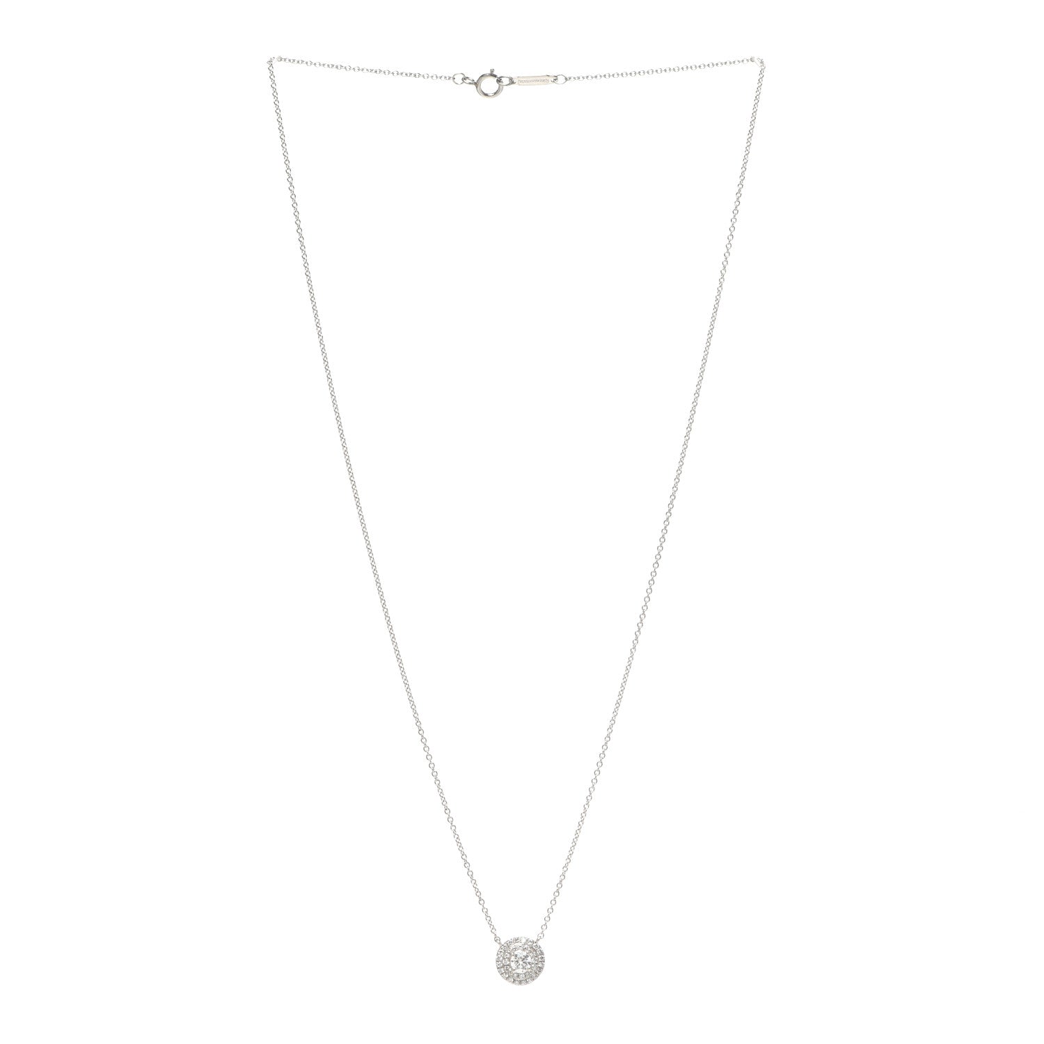 Tiffany Platinum Diamond Soleste Pendant Necklace 3 of 7