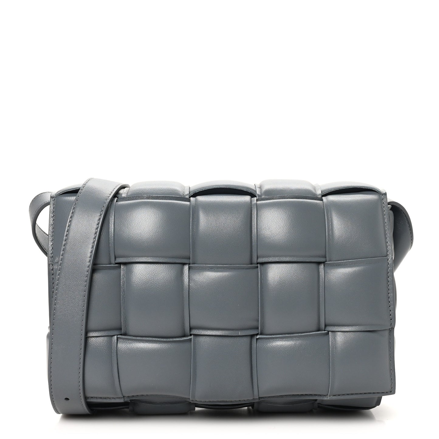 Nappa Maxi Intreccio Padded Cassette Crossbody Bag Thunder