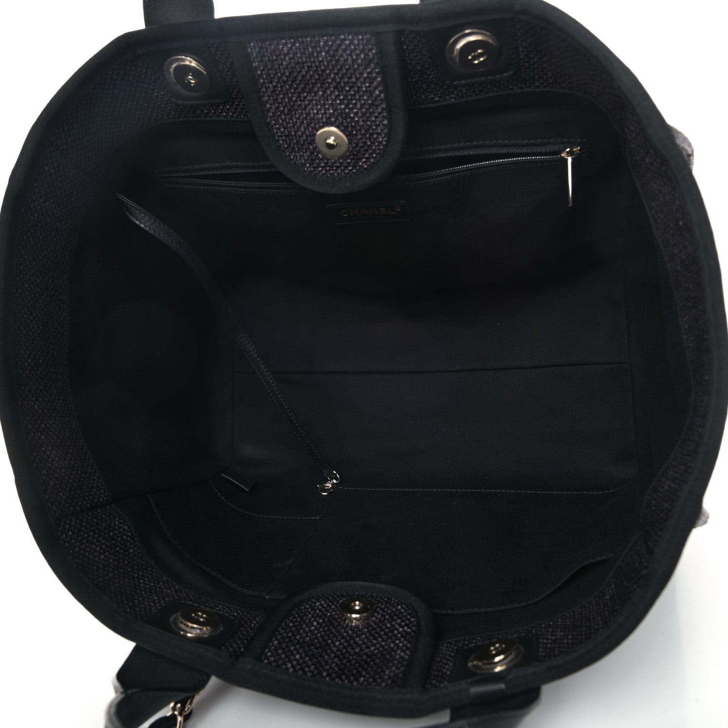 Chanel Woven Straw Raffia Medium Deauville Tote Black 4 of 11