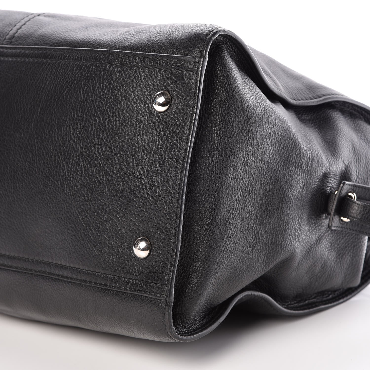 Saint Laurent Calfskin Cabas Chyc Weekender Black 9 of 9