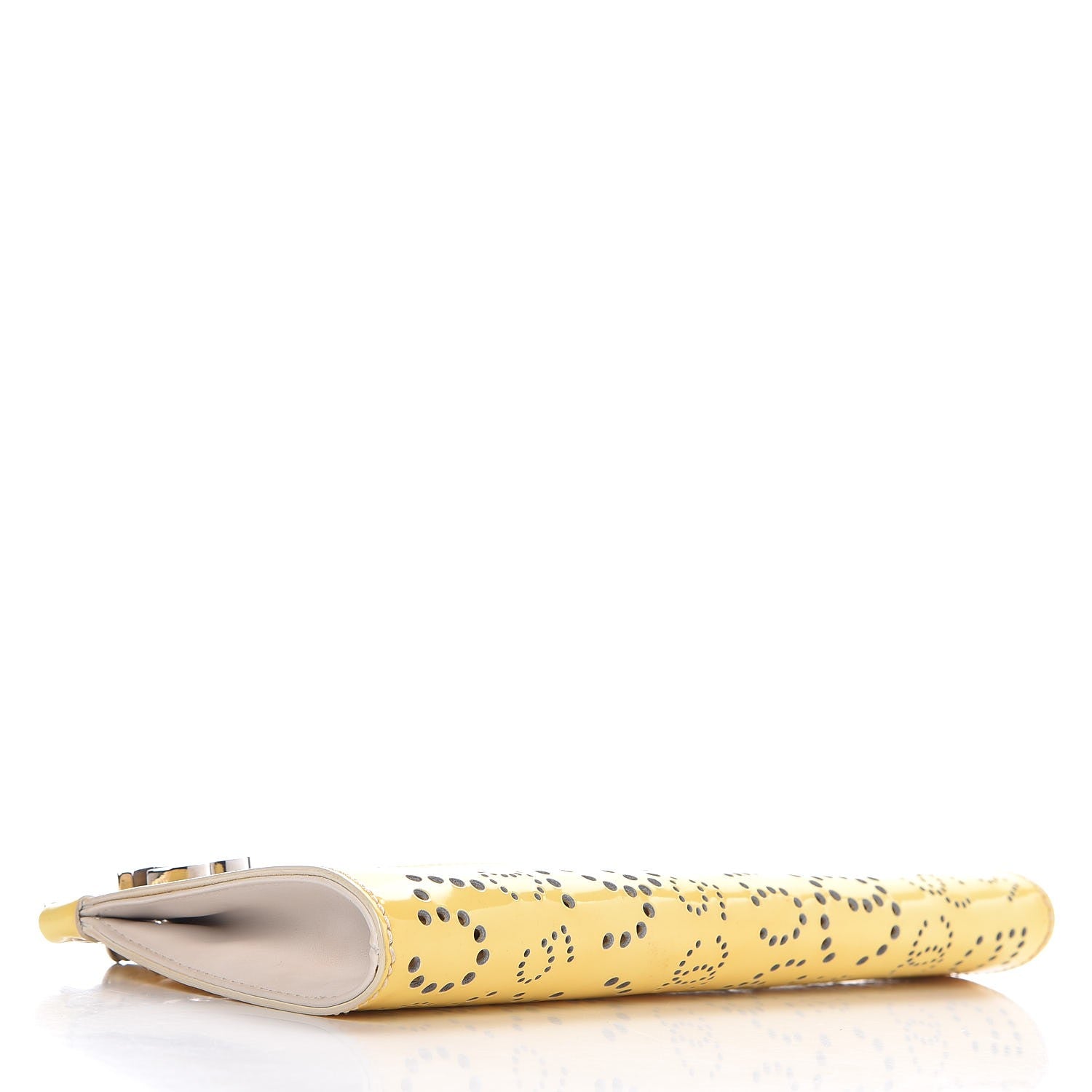 Chanel Patent Perforated CC N°5 Clutch Yellow 4 of 10