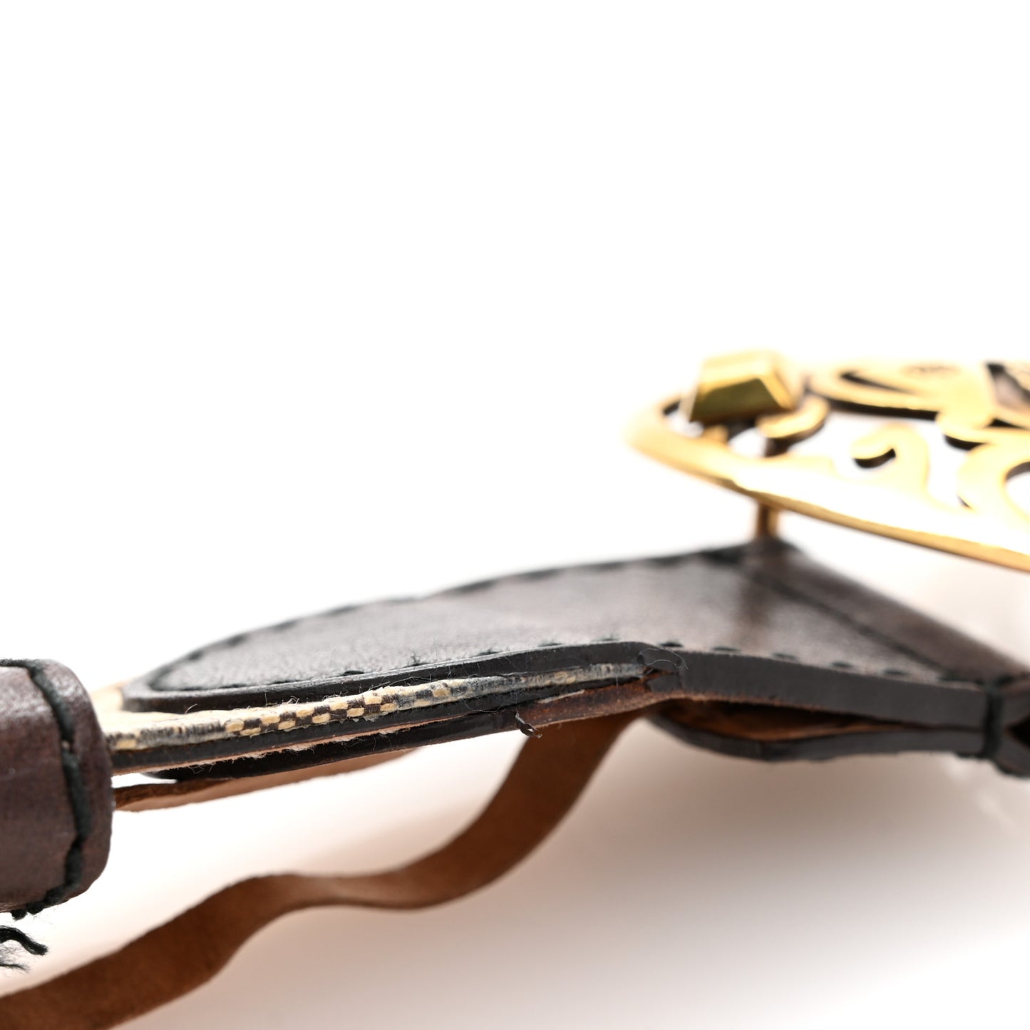 Crystal Monogram Hysteria Belt 90 36 Dark Brown