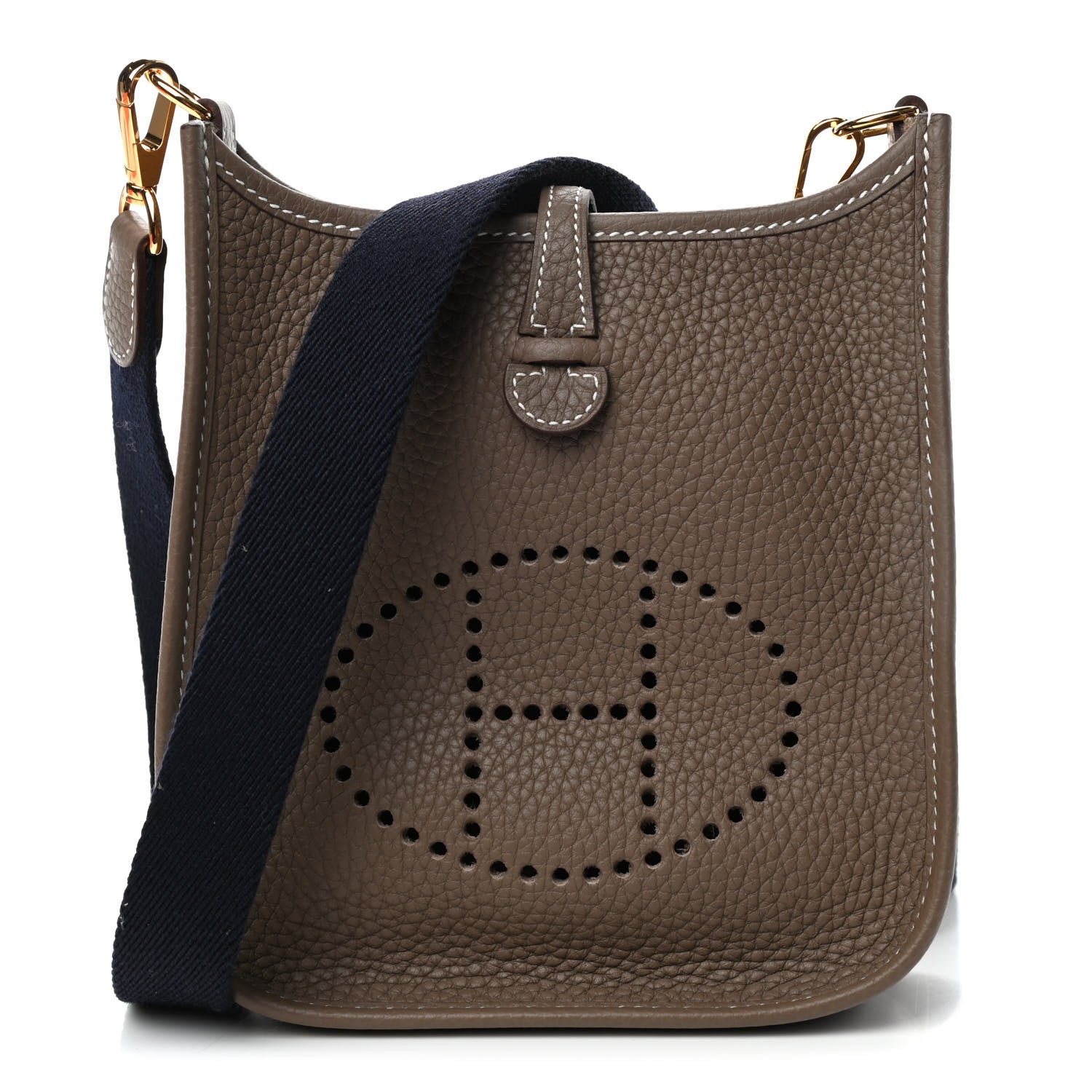 Hermes Taurillon Clemence Amazone Evelyne TPM Etoupe Bleu Indigo 1 of 4