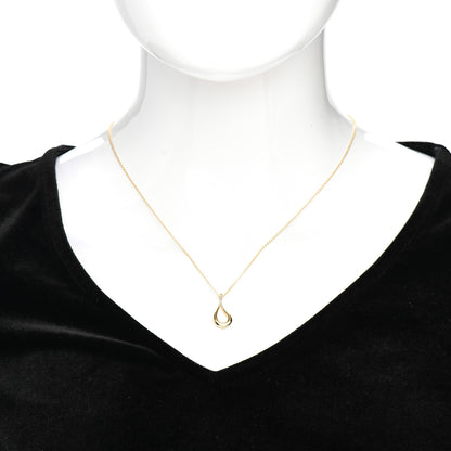 Tiffany 18K Yellow Gold Elsa Peretti Open Tear Drop Pendant Necklace 2 of 4