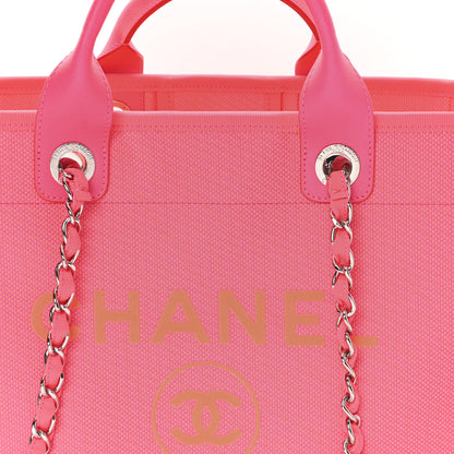 Chanel Mixed Fibers Calfskin Medium Deauville Tote Pink Orange 9 of 12